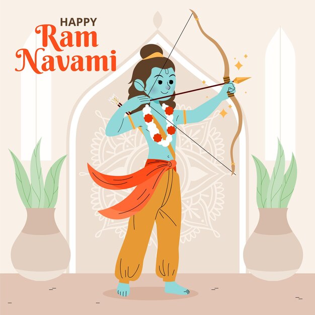 Free Vector Hand Drawn Ram Navami Illustration