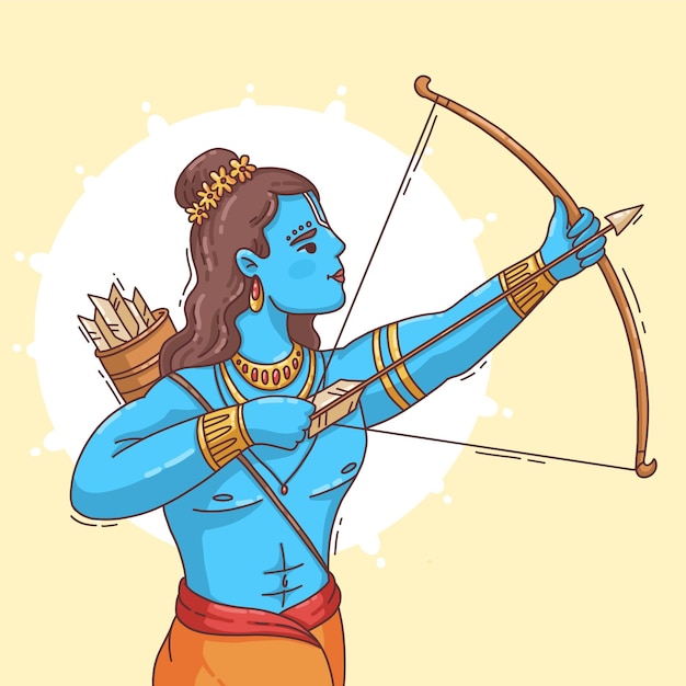 Free Vector Hand Drawn Ram Navami Illustration