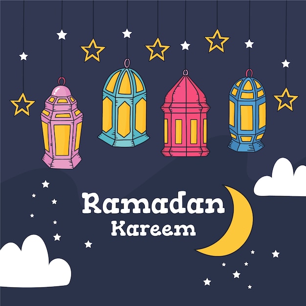 Free Vector | Hand-drawn ramadan celebration theme