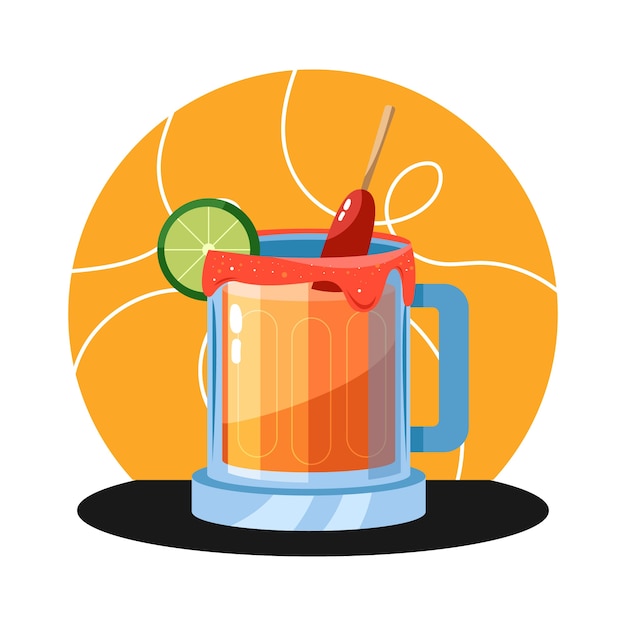 Premium Vector Hand drawn refreshing michelada illustration