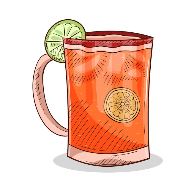 Premium Vector Hand drawn refreshing michelada illustration