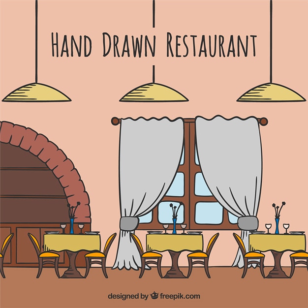 Free Vector Hand drawn restaurant