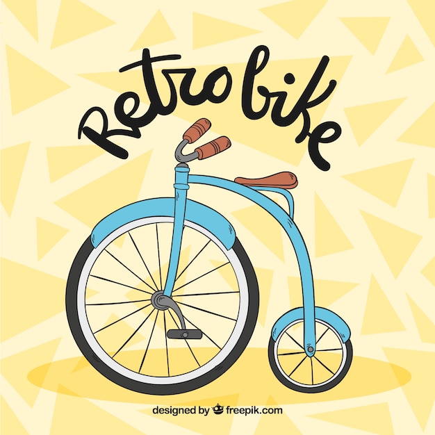 Hand drawn retro bicycle background