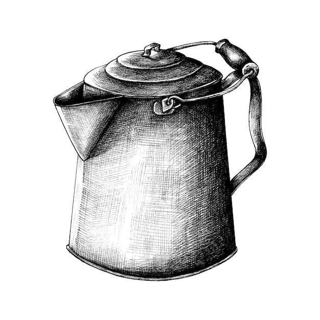 Free Vector | Hand drawn retro kettle