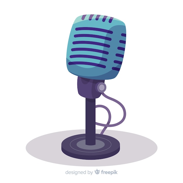 Hand drawn retro microphone | Free Vector