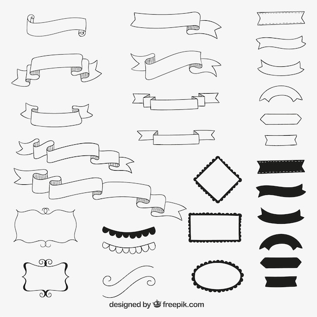 Free Vector | Hand drawn ribbons