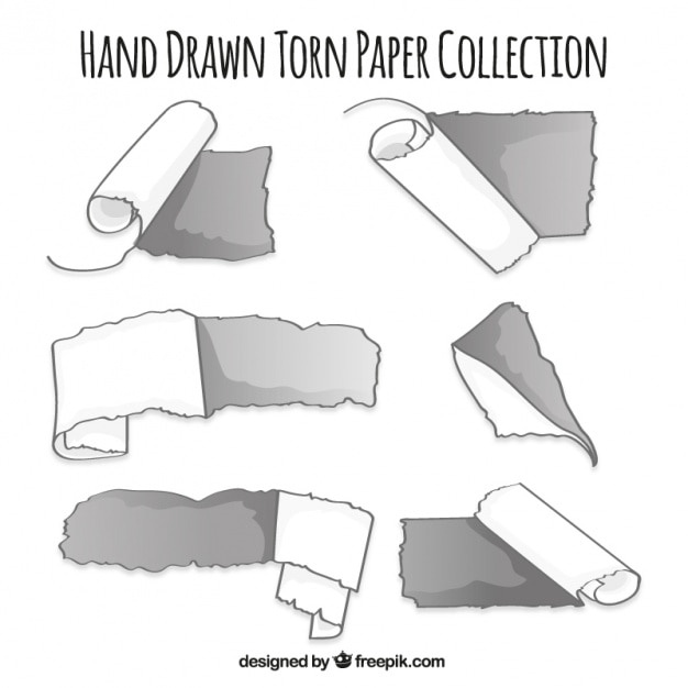 Free Vector Hand drawn ripped paper collection