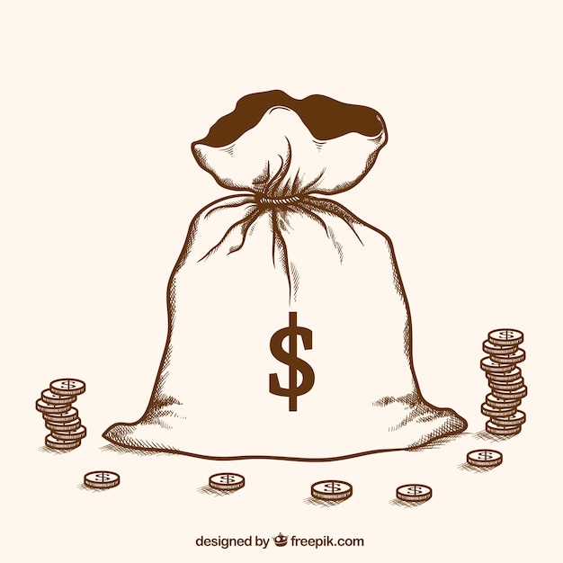 Hand drawn robbery's money | Free Vector