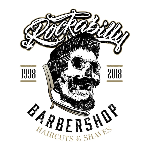 Download Free Hand Drawn Rockabilly Barber Shop Logo Premium Vector Use our free logo maker to create a logo and build your brand. Put your logo on business cards, promotional products, or your website for brand visibility.