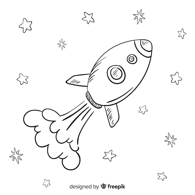 Free Vector | Hand drawn rocket background