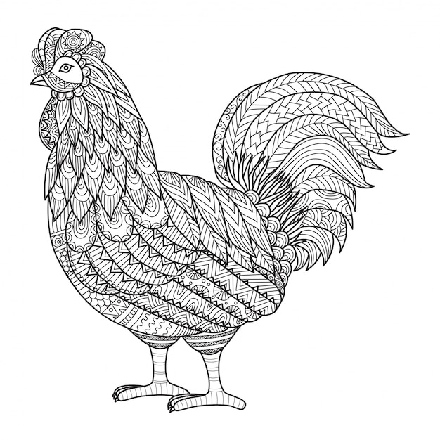 Free Vector | Hand drawn rooster background