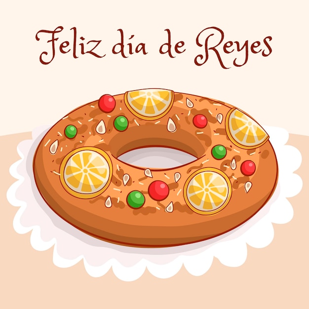 Premium Vector Hand Drawn Roscon De Reyes