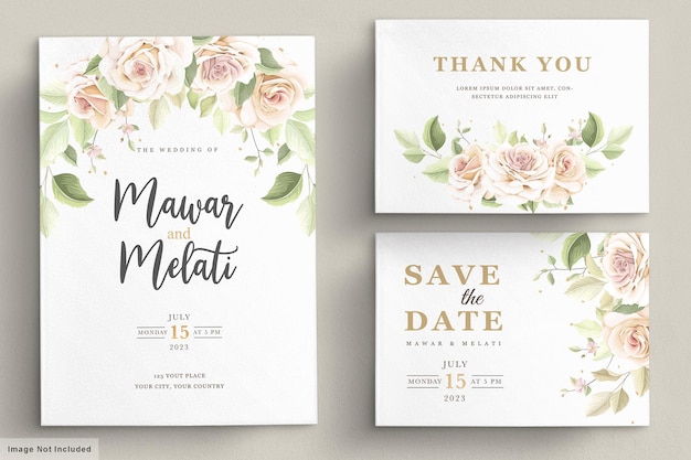 Free Vector | Hand drawn roses invitation card template