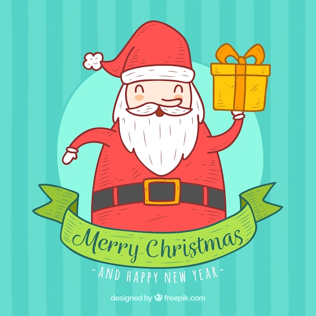 Free Vector | Hand drawn santa claus with fun style