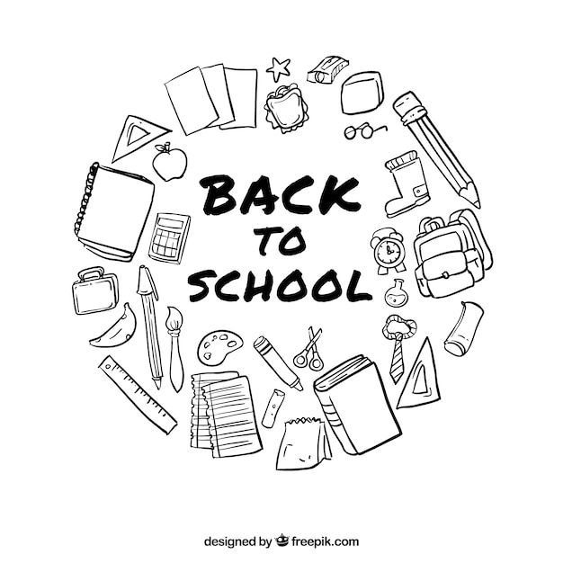 Free Vector | Hand drawn school items for back to school