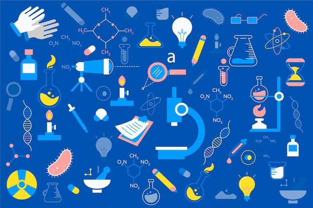 Premium Vector Hand Drawn Science Background