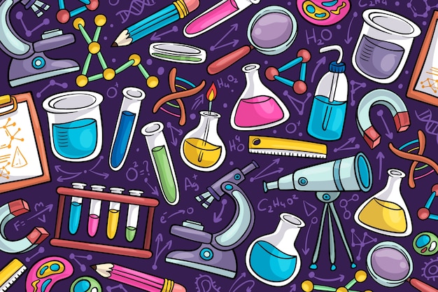 Free Vector | Hand-drawn science education wallpaper