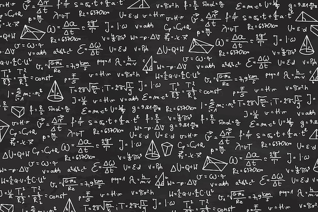 Free Vector Hand Drawn Scientific Formulas On Chalkboard