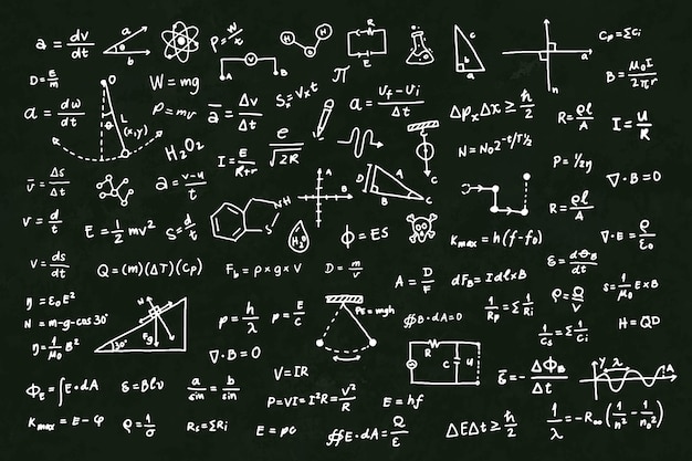 Free Vector Hand Drawn Scientific Formulas On Chalkboard