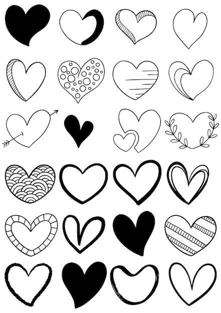 Download Premium Vector | Hand drawn scribble hearts