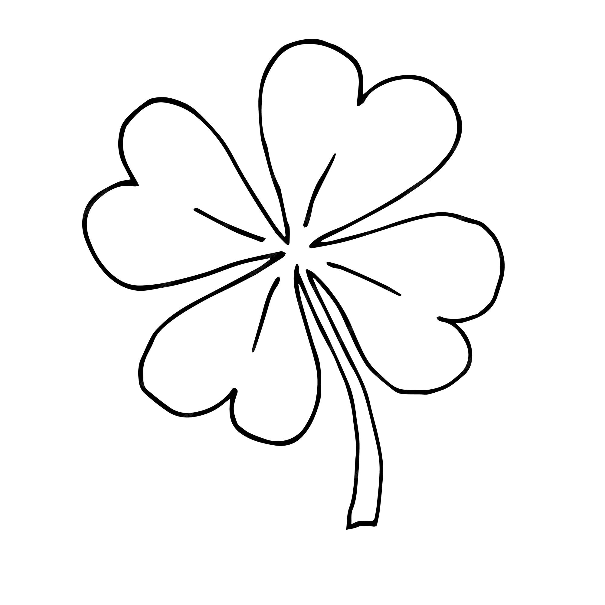 Premium Vector | Hand drawn shamrock clover isolated on white background