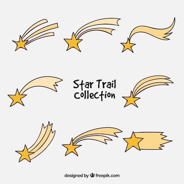 Download Free Vector | Hand-drawn shooting star pack