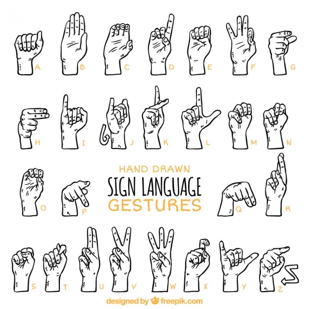 Free Vector Hand Drawn Sign Language Alphabet