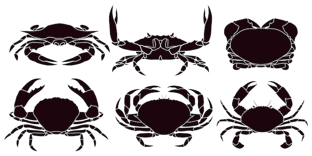 Download Premium Vector | Hand drawn silhouette of crab