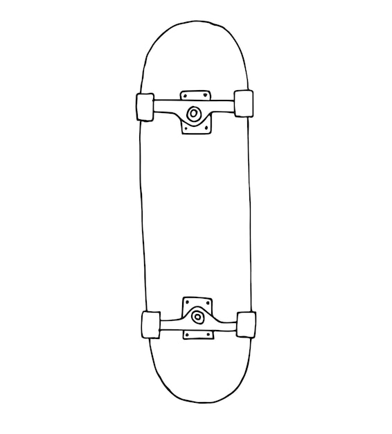 Premium Vector | Hand drawn skateboard isolated on white background