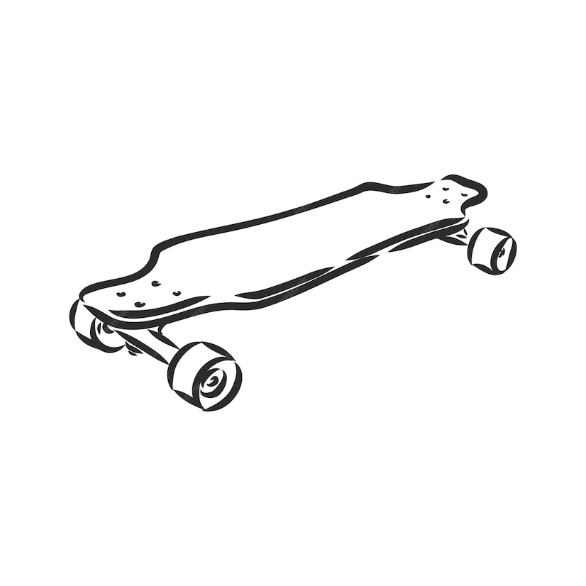 Premium Vector Hand drawn skateboard skateboard longboard vector sketch