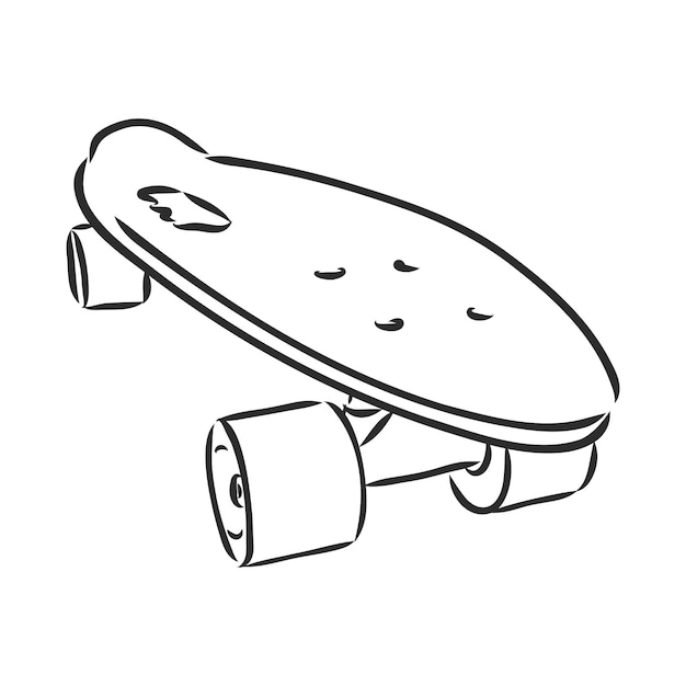 Premium Vector Hand Drawn Skateboard Skateboard Longboard Vector Sketch