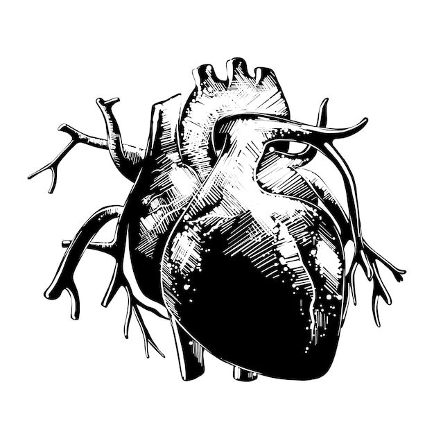 hand drawn anatomical heart