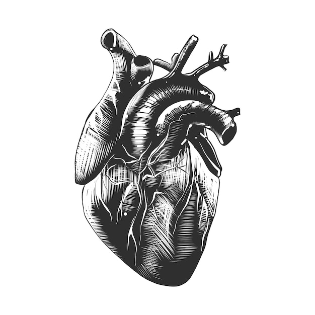 hand drawn anatomical heart