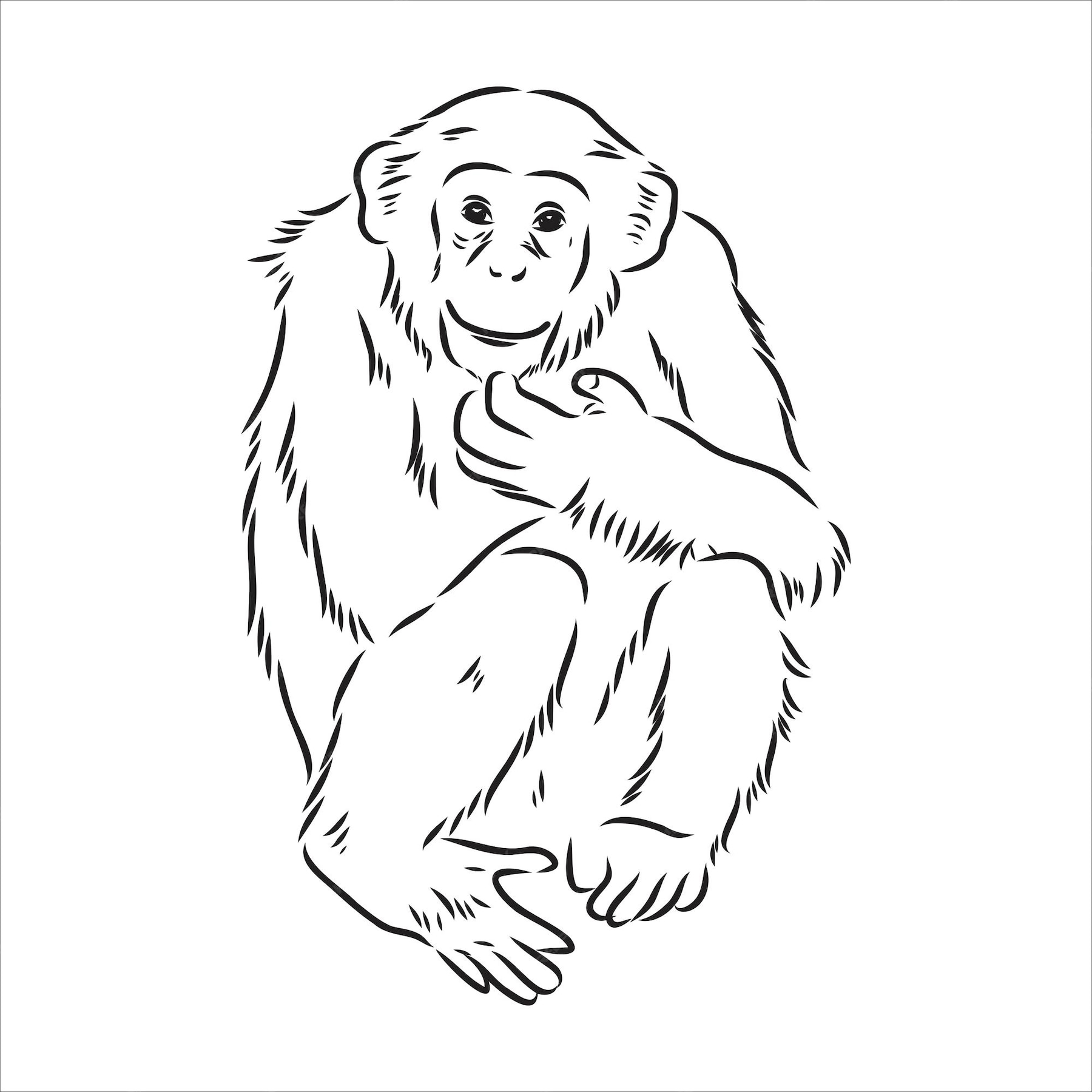 Premium Vector Hand drawn sketch of ape isolated, black and white