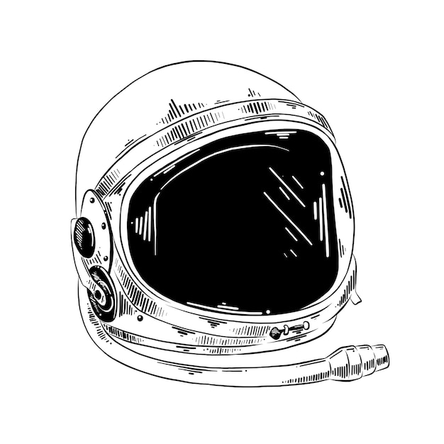 Premium Vector | Hand drawn sketch of astronaut helmet