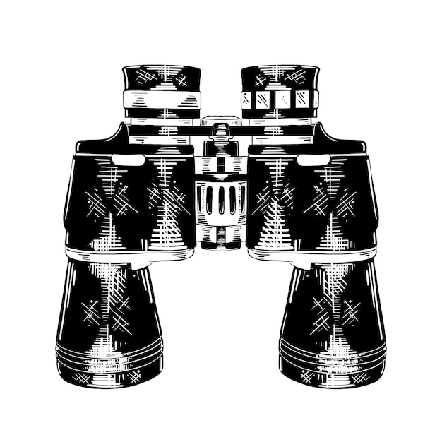 Premium Vector | Hand drawn sketch of binoculars in black