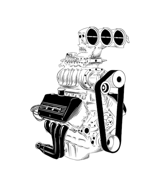 [View 41+] Sketch Of Car Engine