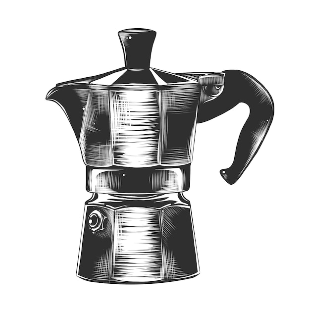 Hand drawn sketch of geyser coffee maker Premium Vector