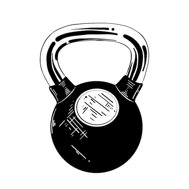 Premium Vector Hand drawn sketch of gym weight in black