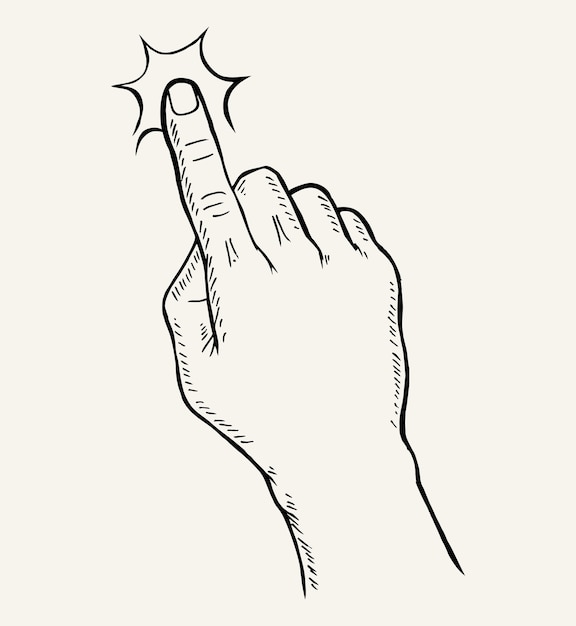 Premium Vector Hand Drawn Sketch Of Hand Gesture