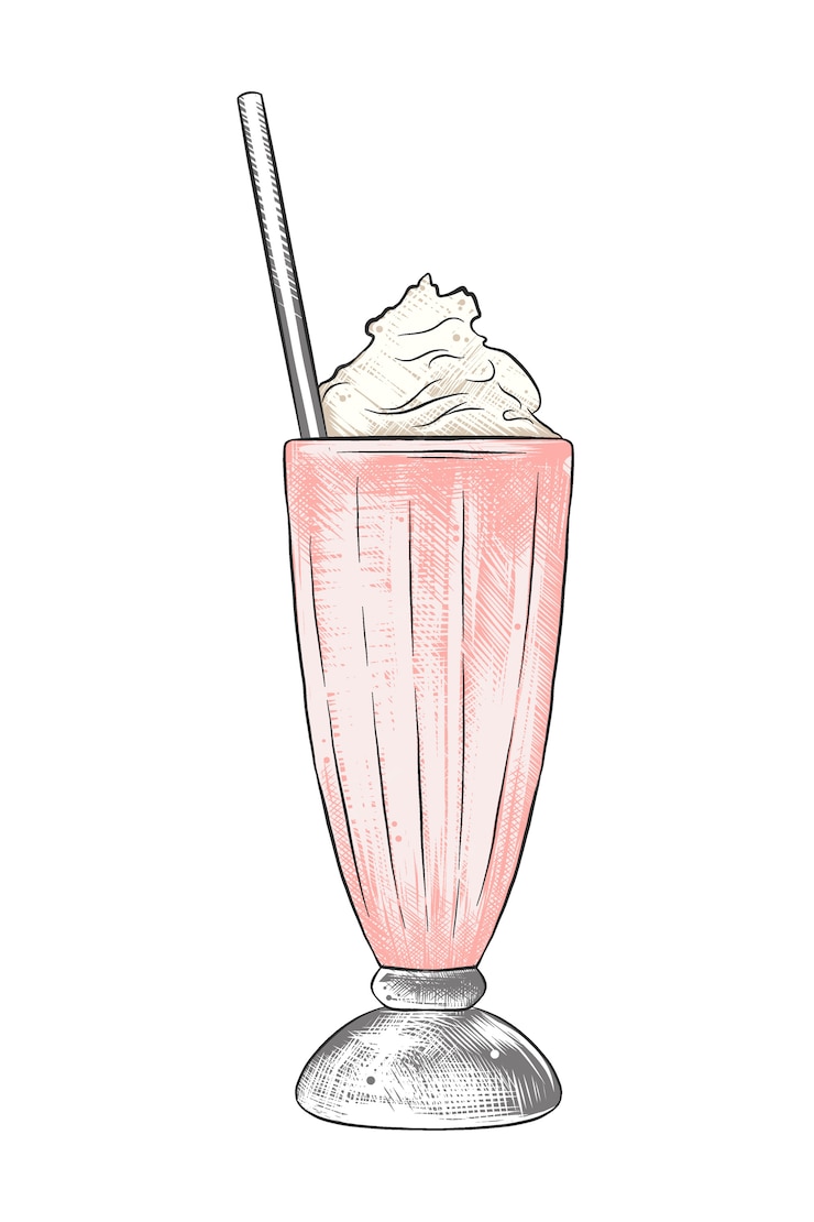 Premium Vector Hand drawn sketch of milkshake in colorful