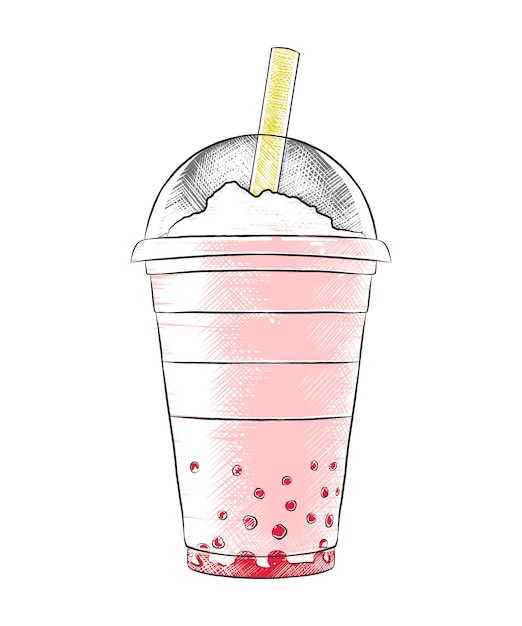 Premium Vector Hand drawn sketch of summer milkshake