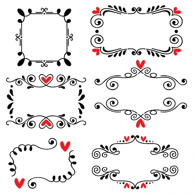 Premium Vector Hand Drawn Sketched Line Border Wedding Art Vector Illustration