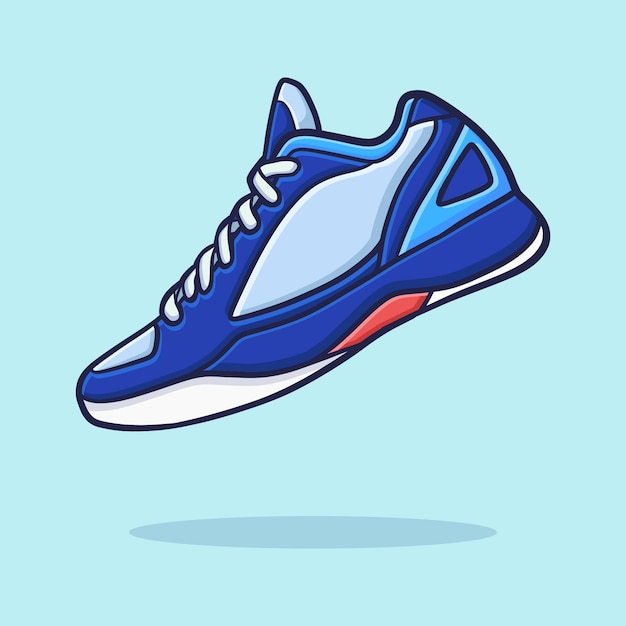 Premium Vector | Hand drawn sneakers cartoon blue and white color ...