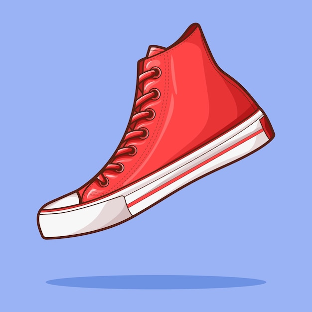 Premium Vector | Hand drawn sneakers vector red and white color ...