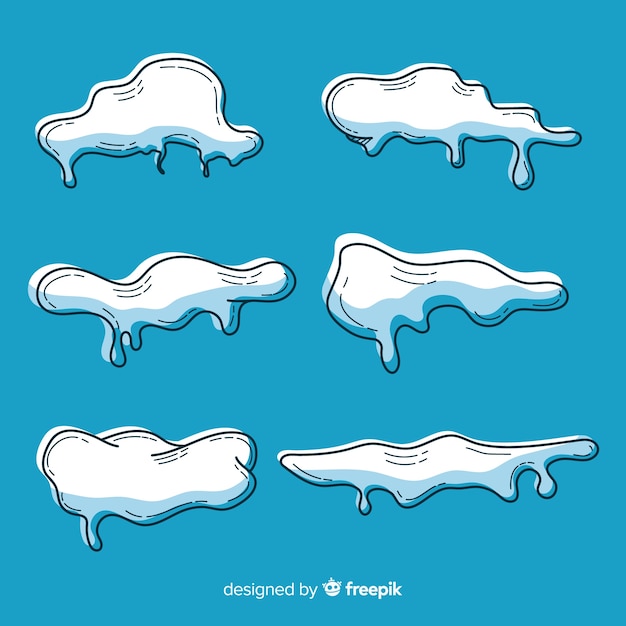 Download Hand drawn snow cap collection Vector | Free Download