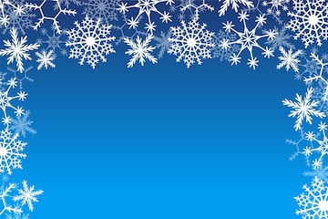 Free Vector | Hand drawn snowflake border with blue background