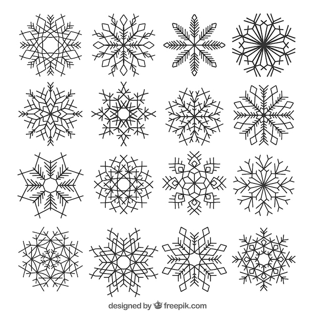 Free Vector Handdrawn snowflakes collection