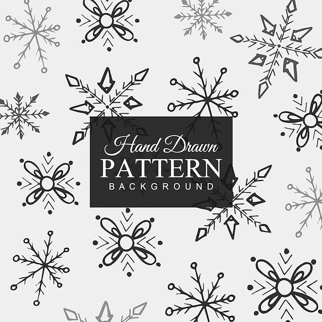 Hand drawn Snowflakes Pattern Free Vector Hand drawn Snowflakes Pattern Free Vector