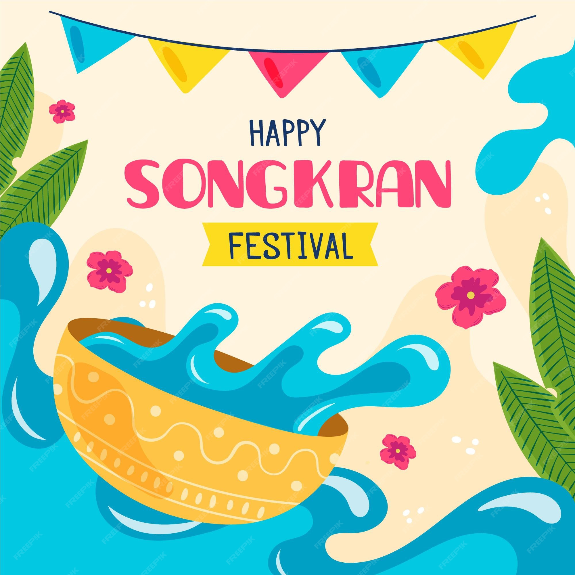 Free Vector | Hand drawn songkran illustration